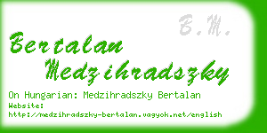 bertalan medzihradszky business card